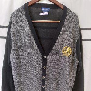 Paul Fredrick Wool-Cashmere Herringbone Cardigan